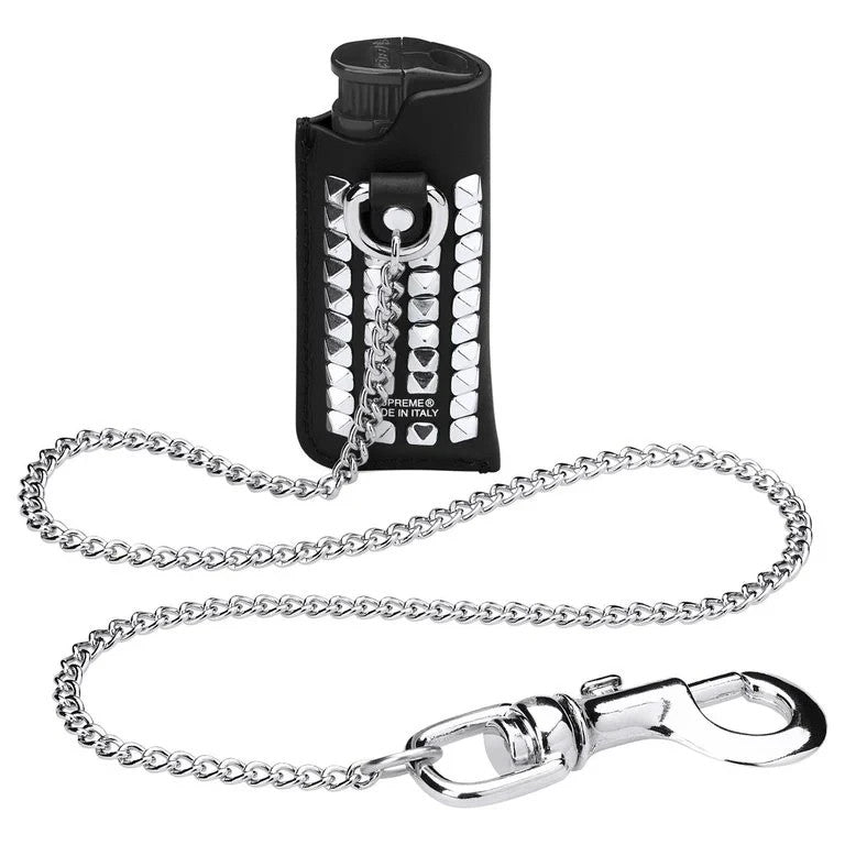 Supreme Studded Leather Lighter Holder Black