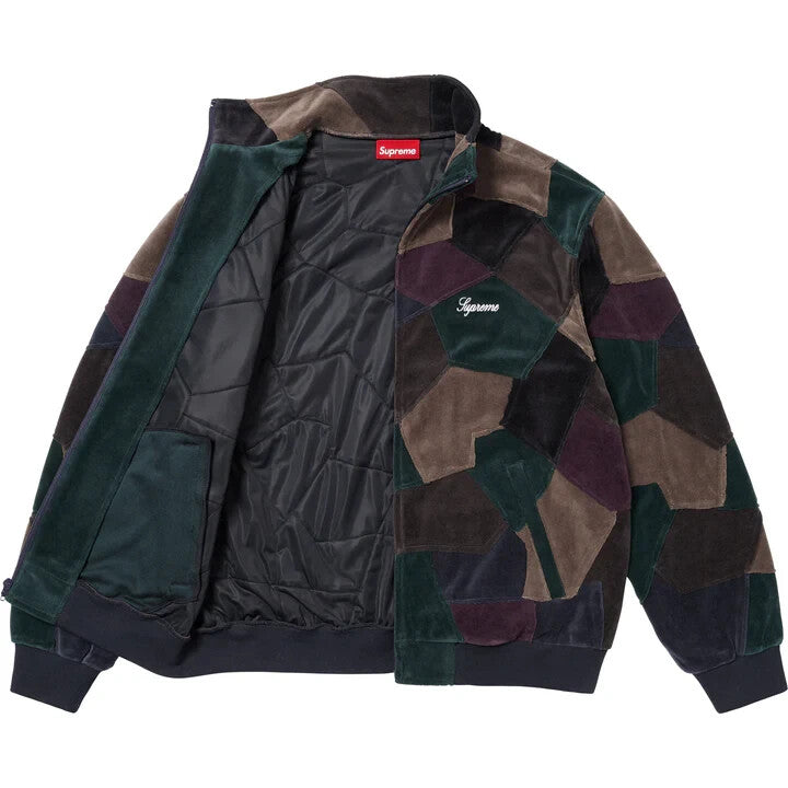 Supreme Patchwork Velour Track Jacket Dark Navy