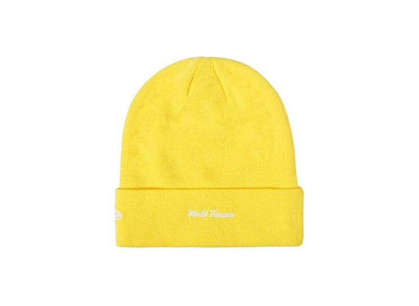 Supreme New Era Cross Box Logo Beanie Yellow