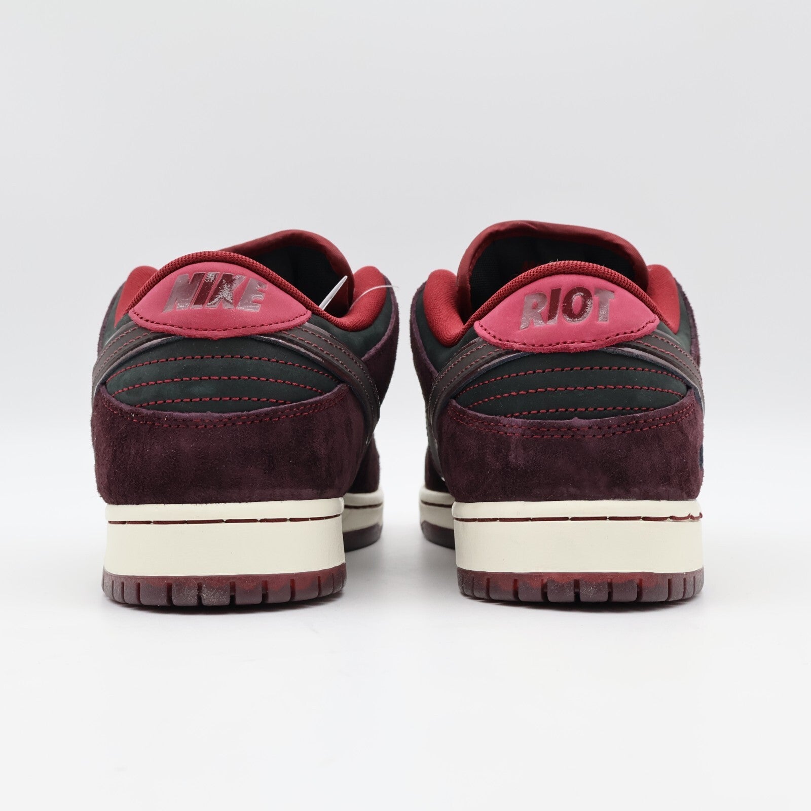FZ1289-200 Riot Skateshop Nike SB Dunk Low Pro QS Mahogany and Team Red (Men's)