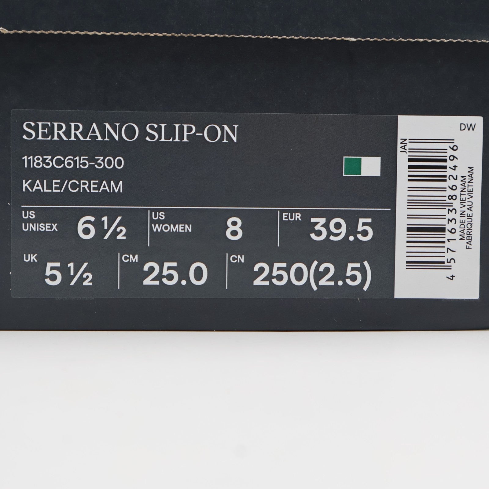 1183C615-300 Onitsuka Tiger Serrano Slip-On Kale/Cream (Men's)