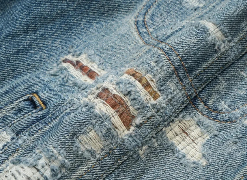 Supreme x MM6 Maison Margiela Distressed Selvedge Denim Trucker Jacket "Washed I