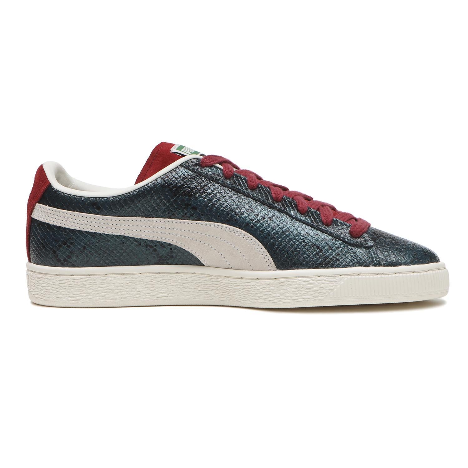 398706-01 Puma Suede Split Intense Red Cold Green Frosted Ivory (Men's)