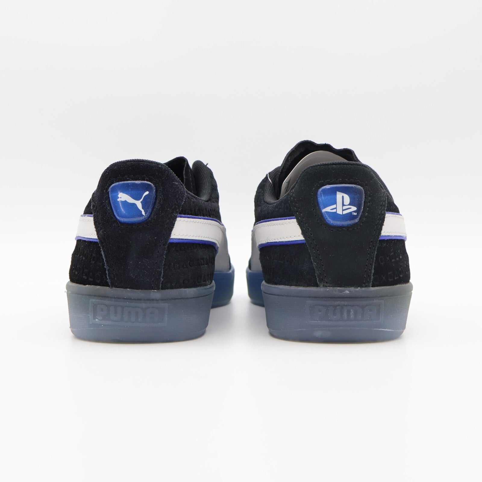 396246-02 PlayStation Puma Suede Puma Black Glacial Gray Blue (Men's)
