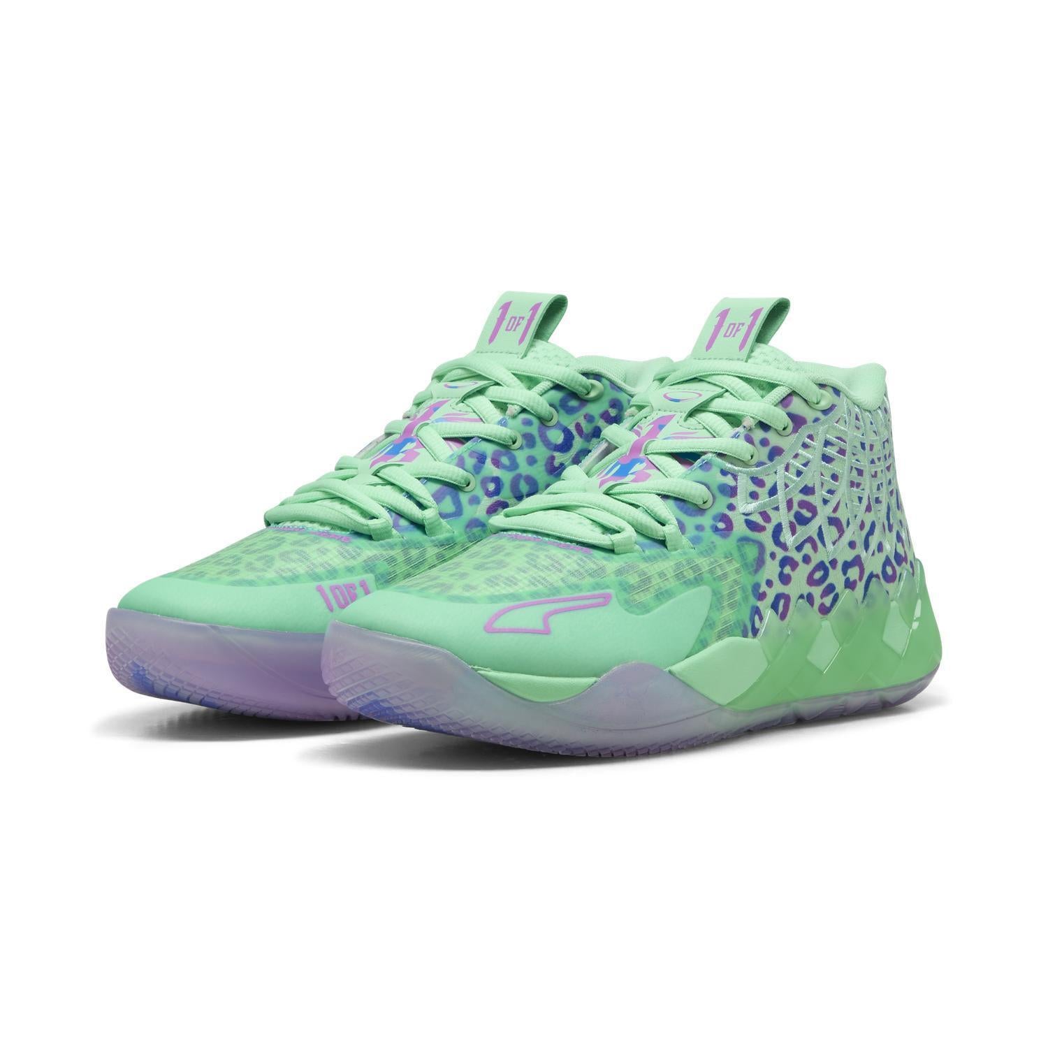 311401-01 Lamelo Ball Ã Puma MB 01 Alien Safari Green Glimmer (Men's)