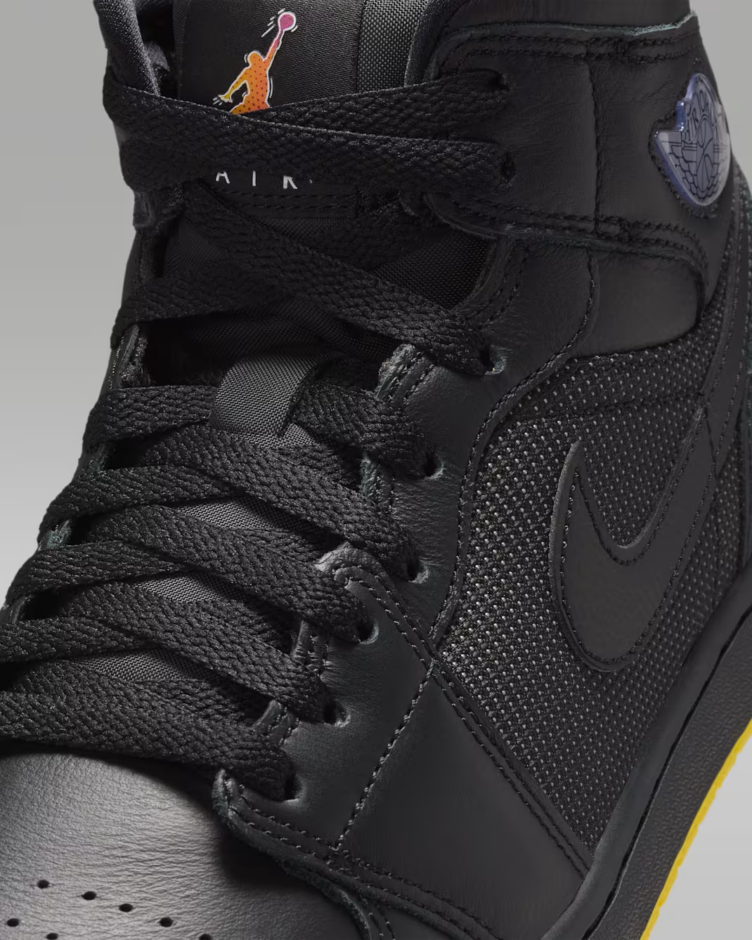 IO2052-001 Nike Air Jordan 1 Mid SE "Black/Opti Yellow" (Men's)