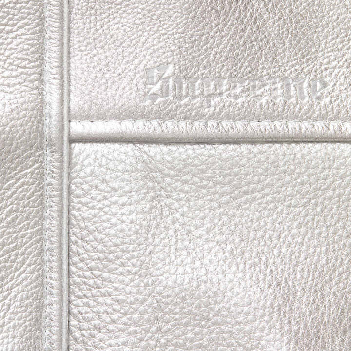 Supreme Schott Leather Clip Jacket Silver