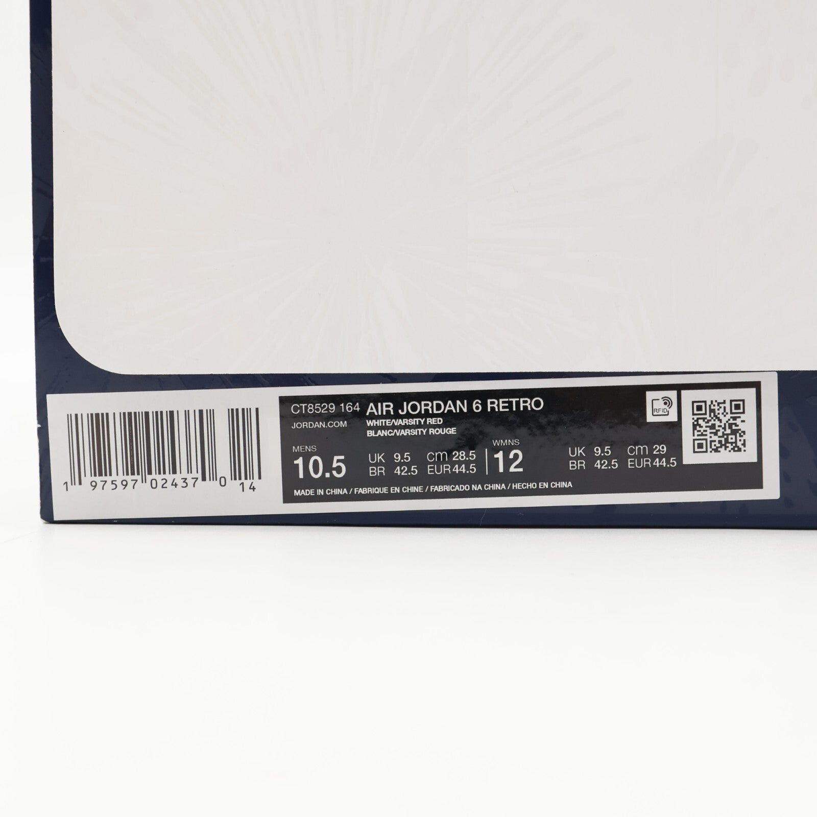 CT8529-164 Nike Air Jordan 6 Retro White and Midnight Navy (Men's)