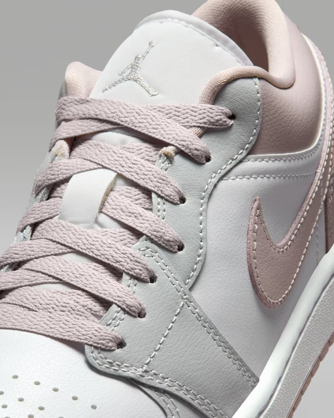 DC0774-606 Nike Air Jordan 1 Low Particle Rose White Neutral Grey (Women's)