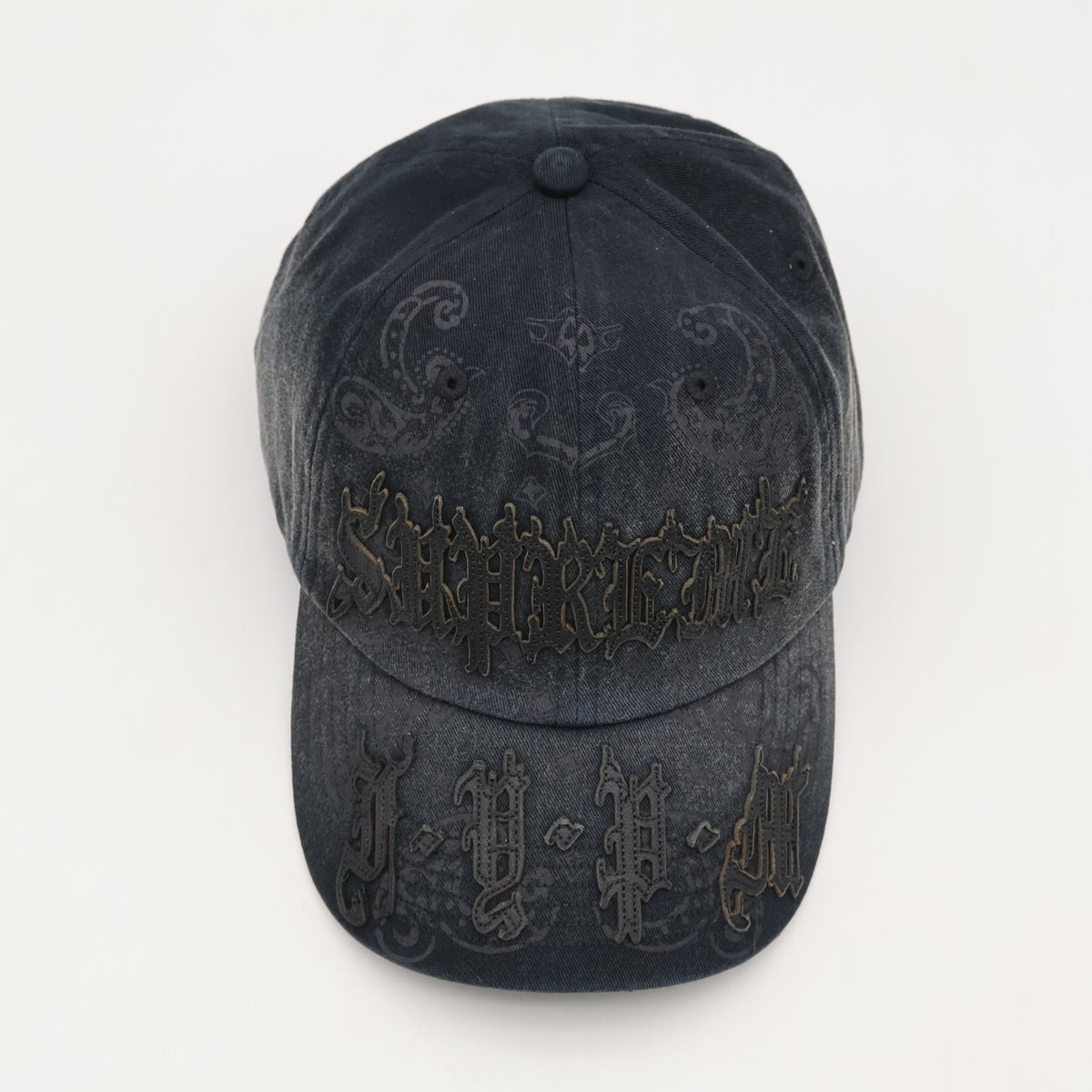 Supreme Leather Applique 6-Panel Black