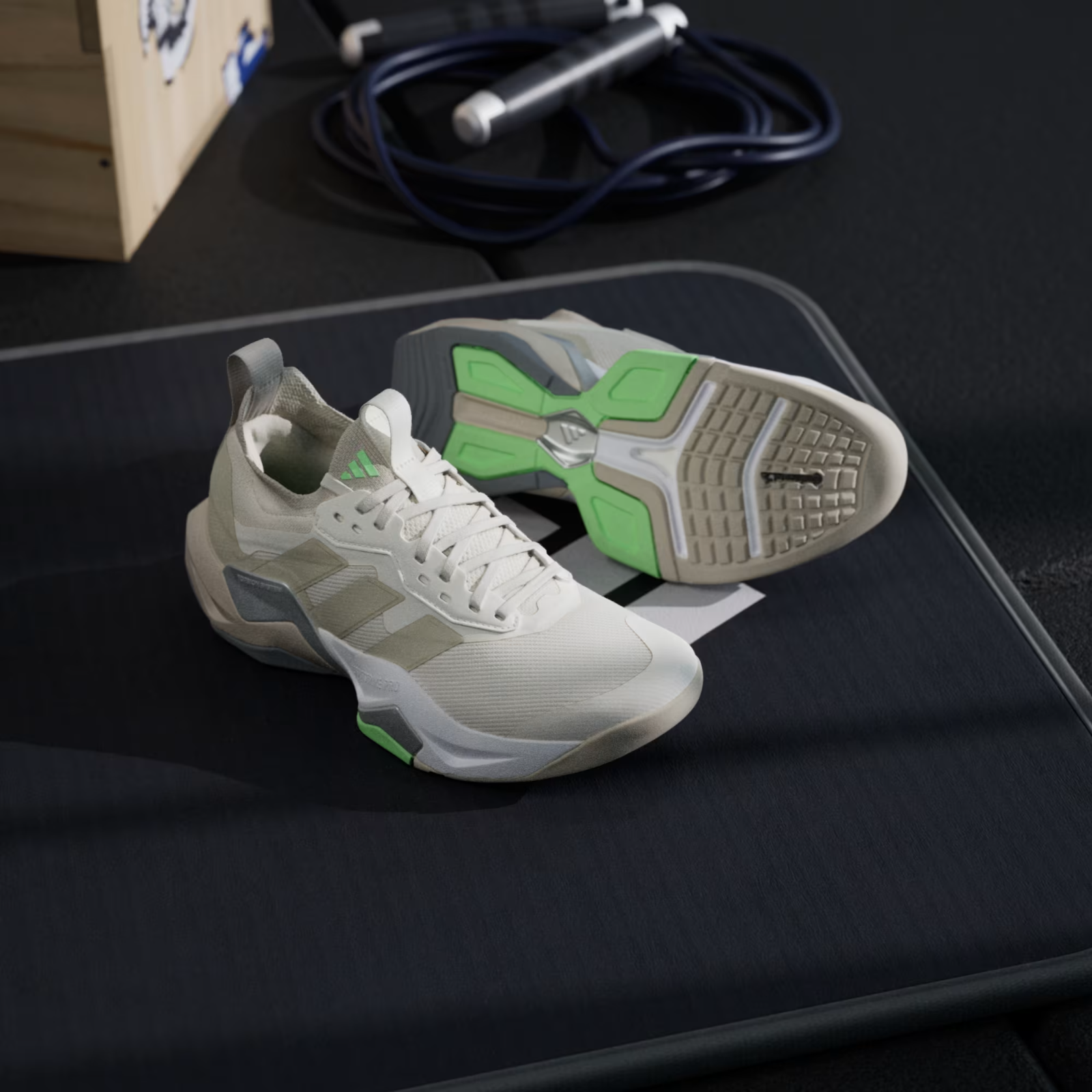 JS3171 adidas Rapidmove ADV 2 Chalk White Beige Lime Burst (Men's)