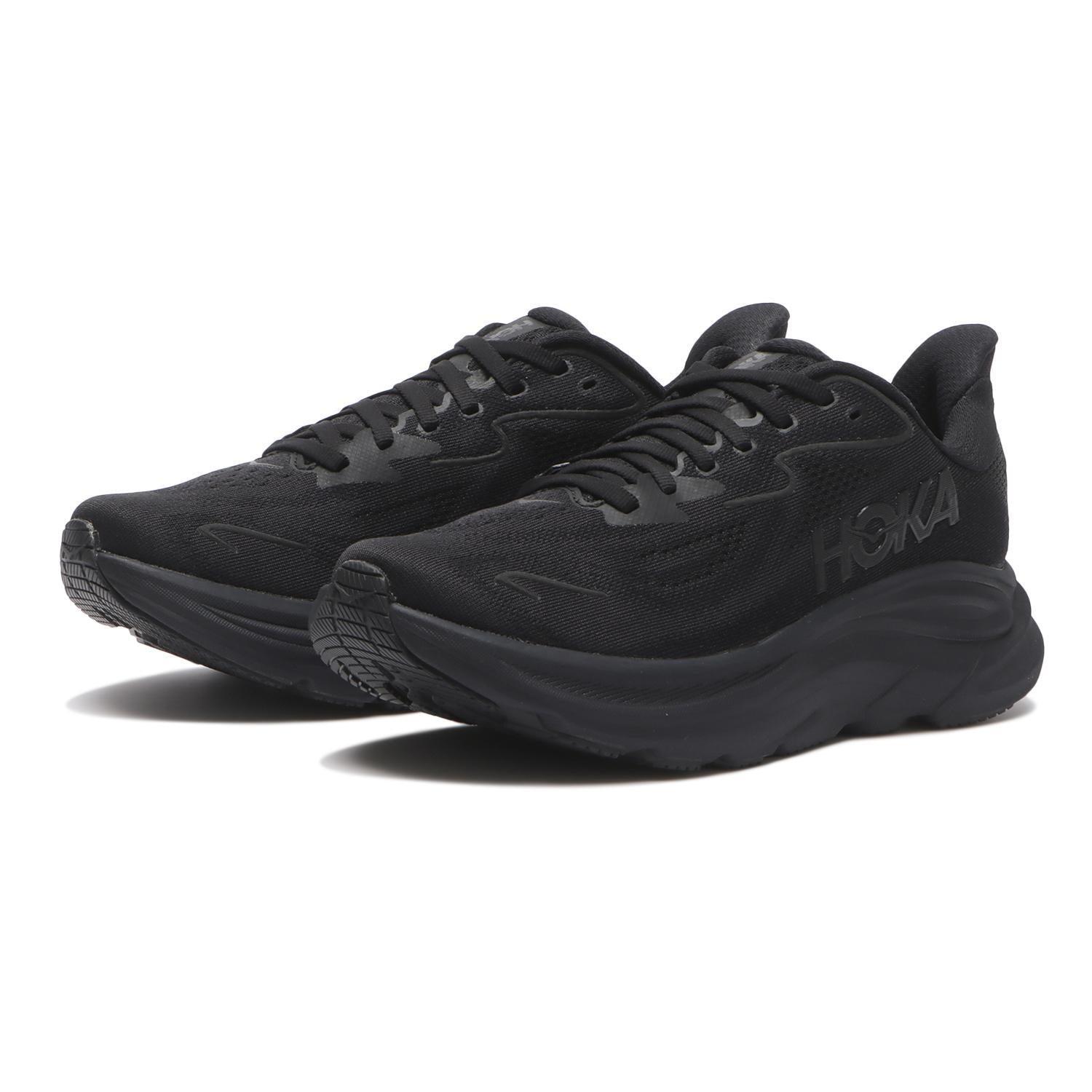 1162030-BWHT Hoka Clifton 10 Black Black (Men's)