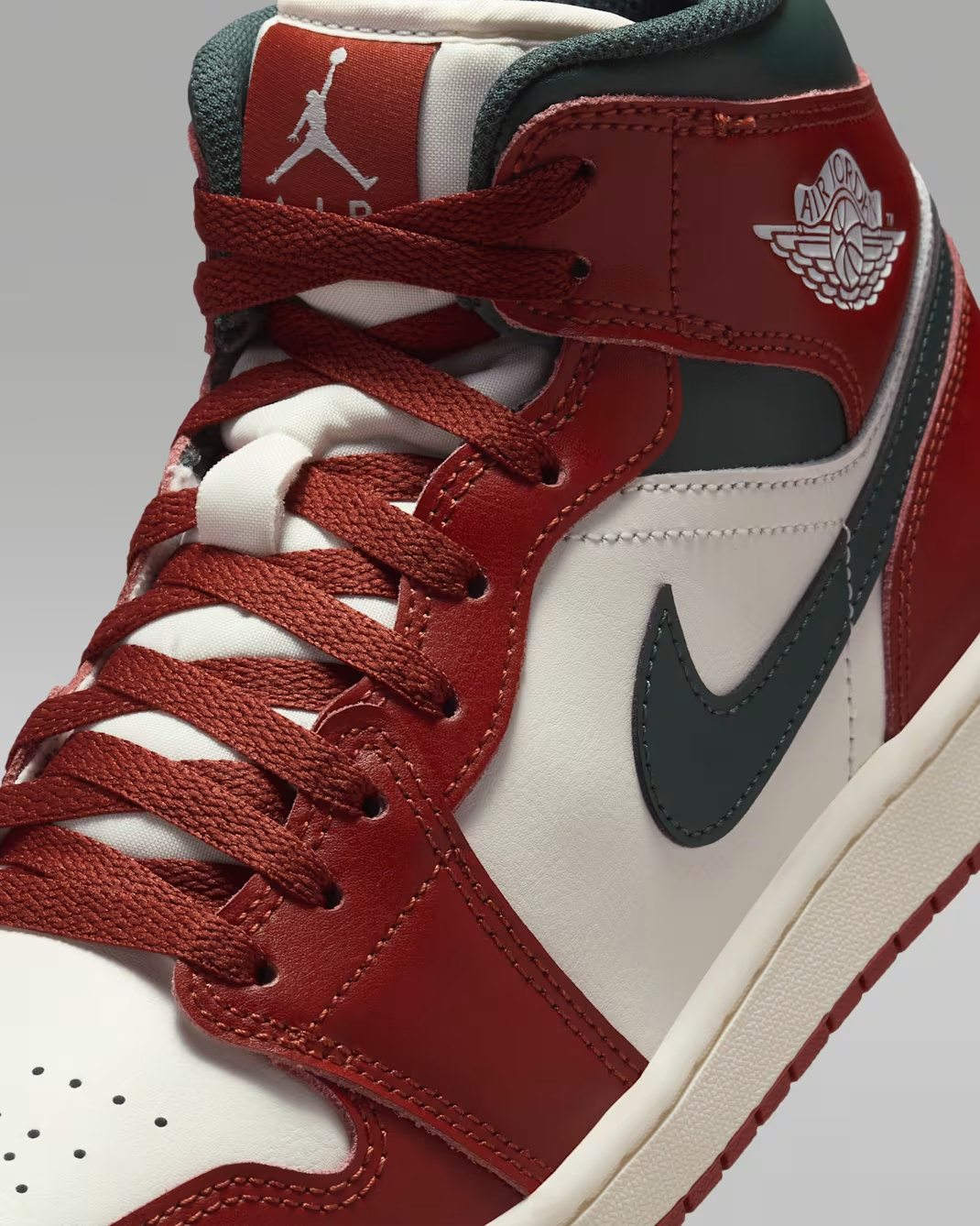DQ8426-105 Nike Air Jordan 1 Mid Sail Pure Platinum Redstone (Men's)