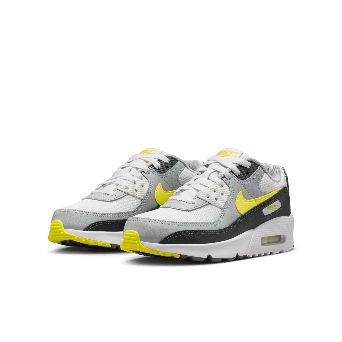 IQ0098-100 Nike GS Air Max 90 Off White Dark Smoke Grey Light Smoke Grey Sonic