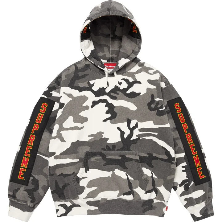 Supreme Woven Patches Hooded Sweatshirt Snow Camo