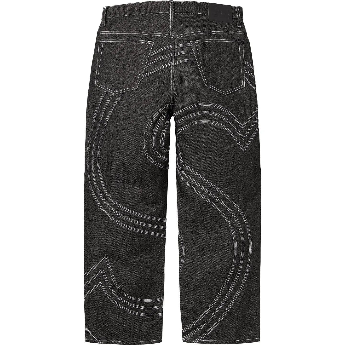 Supreme S Logo Rigid Baggy Jean Rigid Black