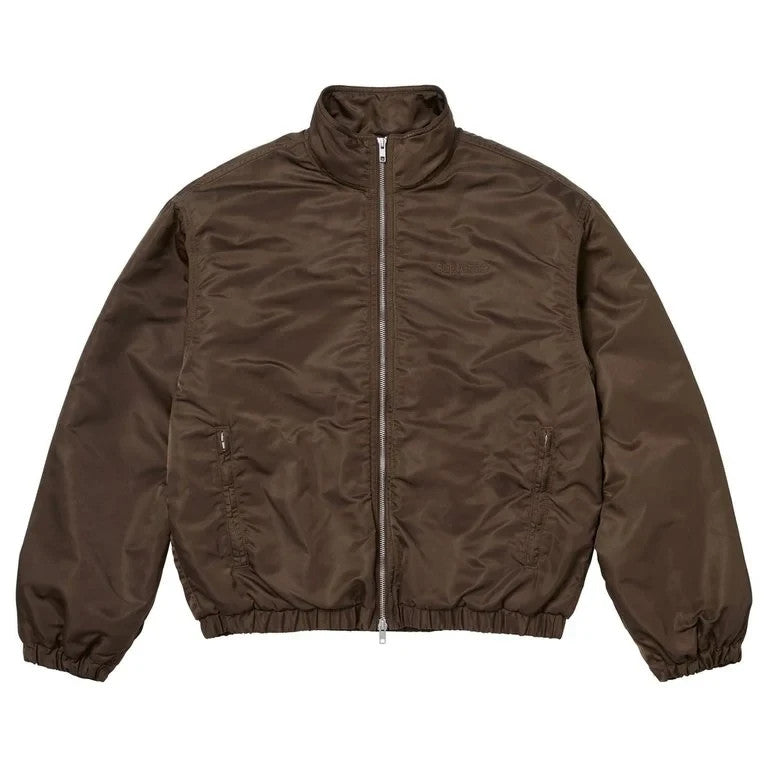 Supreme Stand Collar Lined Nylon Jacket Brown