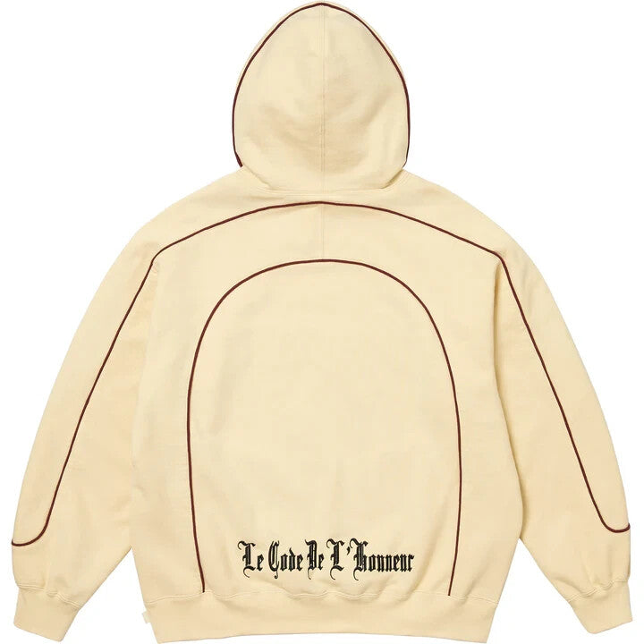 Supreme Curve Piping Hooded Sweatshirt Natural