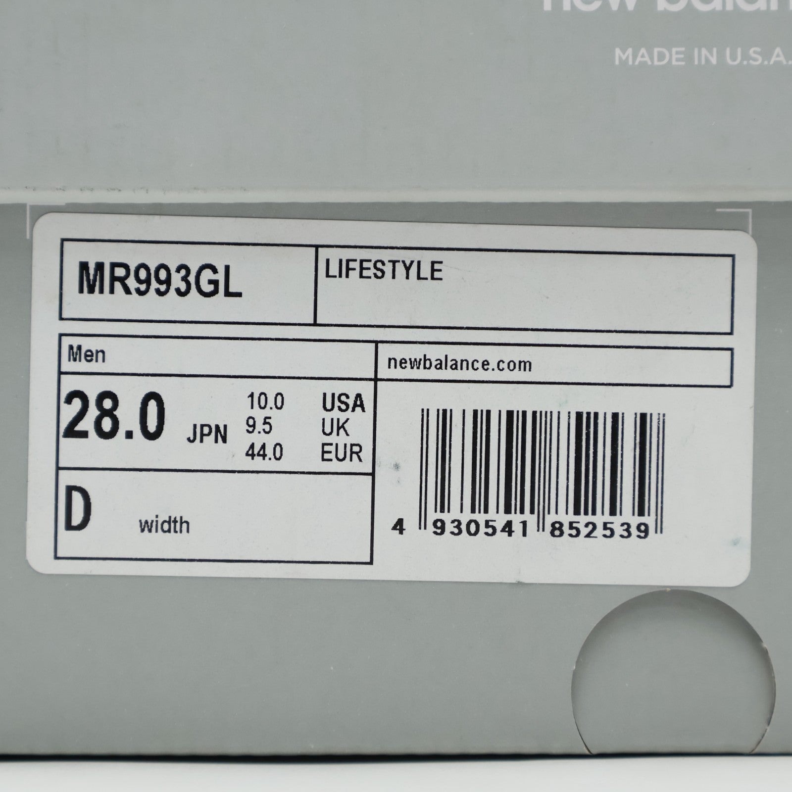 MR993GL New Balance 993 Gray Made in USA MiUSA (Men's)