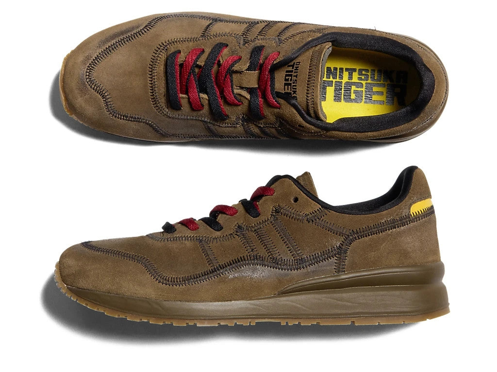 1183C447-201  ONITSUKA TIGER Tiger Ally Stitch Brown Storm Vibrant Yellow(Men's)