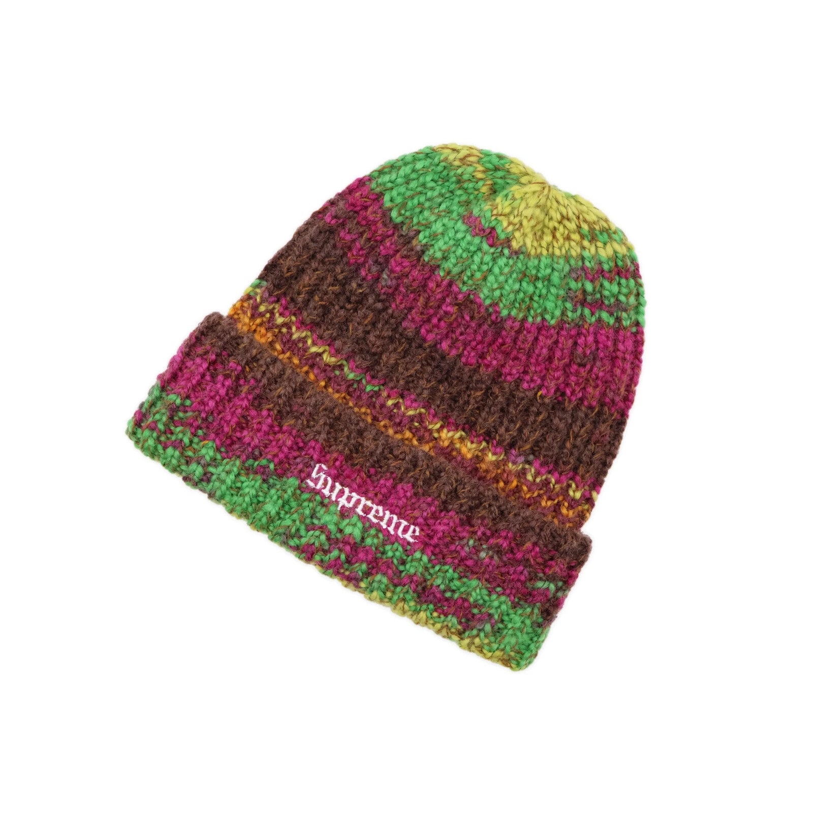 Supreme Space Dye Stripe Beanie Brown