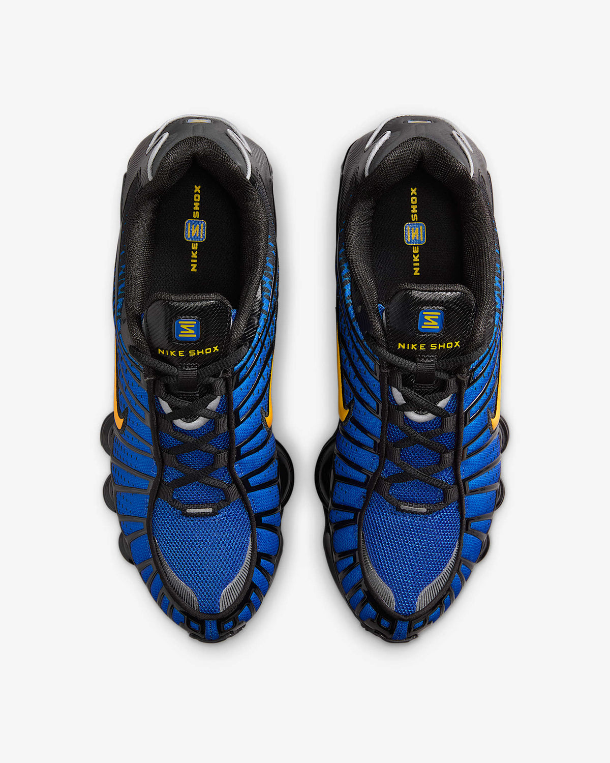 IB7670-001 Nike Shox TL Black Varsity Maize Metallic Silver Lyon Blue (Men's)