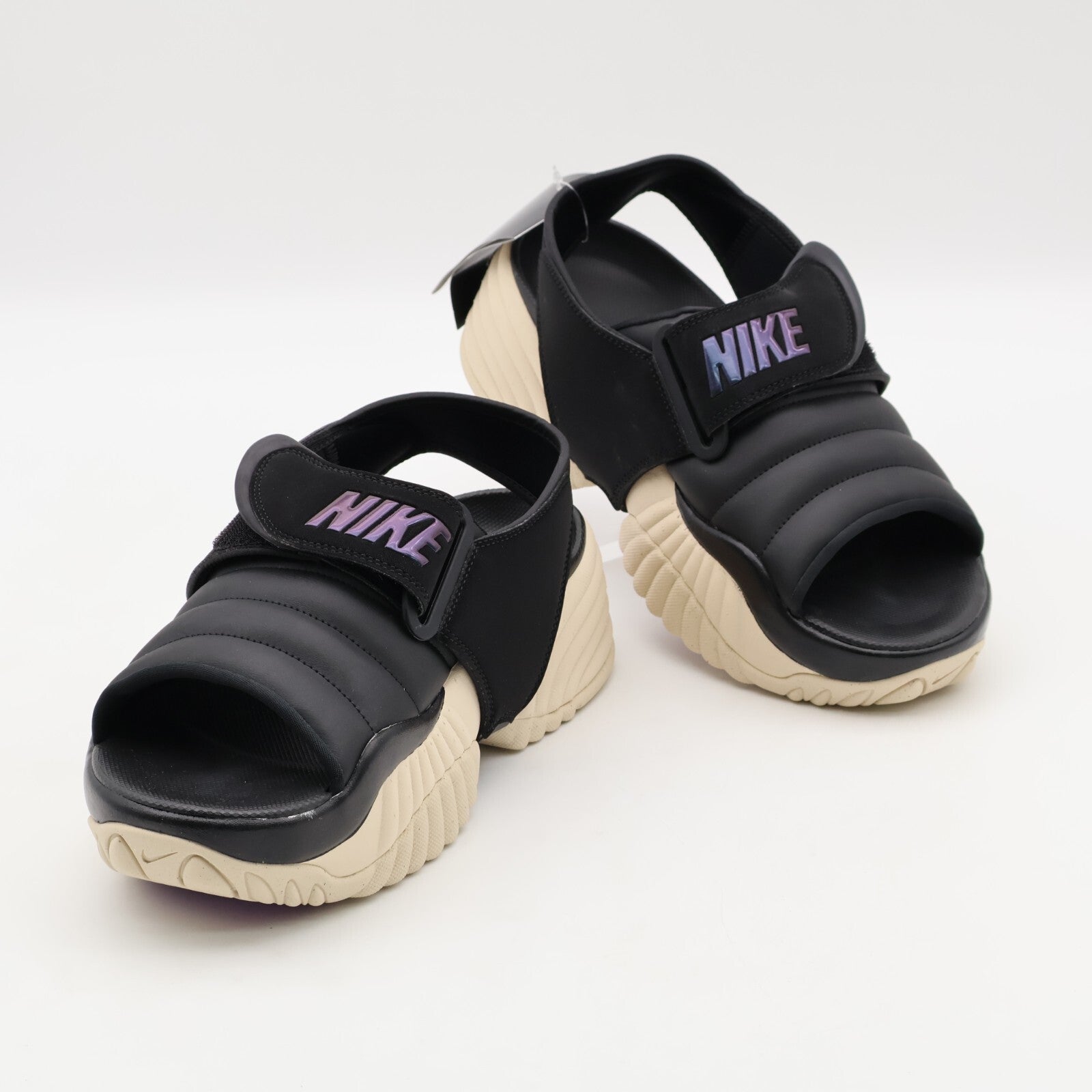DV2136-900 Nike Air Adjust Force Sandal Black and Sanddrift (Women's)