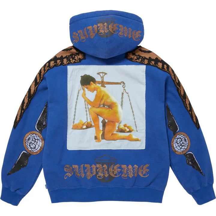 Supreme Wings Zip Up Hooded Sweatshirt Royal