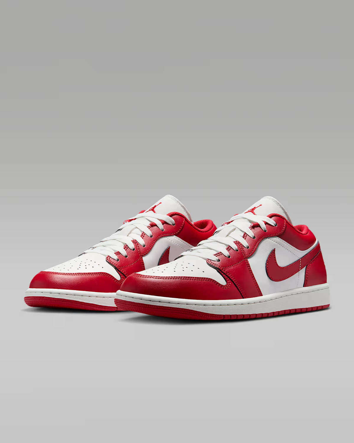 553558-166 Nike Air Jordan 1 Low Summit White Summit White Varsity Red (Men's)