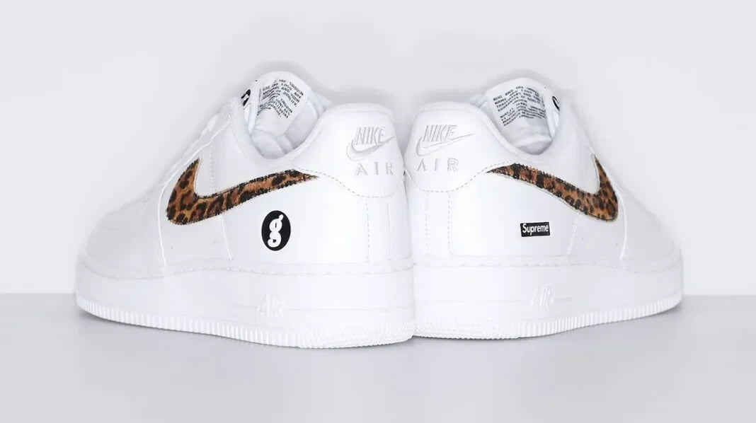 IM3483-100 GOODENOUGH Supreme Nike Air Force 1 Low White Leopard 25SS (Men's)