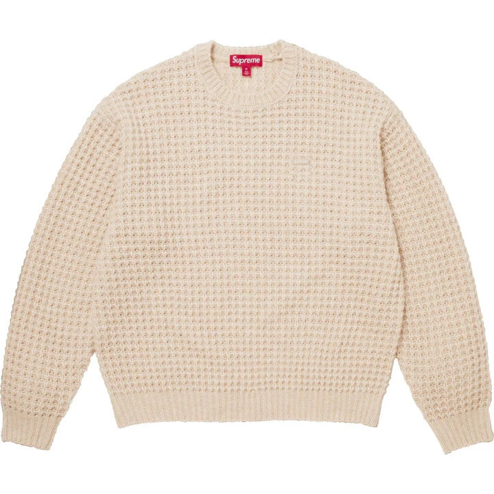 Supreme Small Box Waffle Sweater Natural