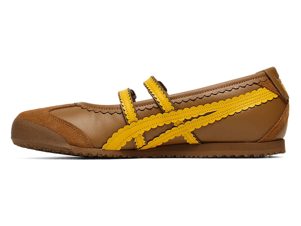 1182A678-201 Onitsuka Tiger Women's Mexico 66 TGRS "Brown/Sunflower Yellow"