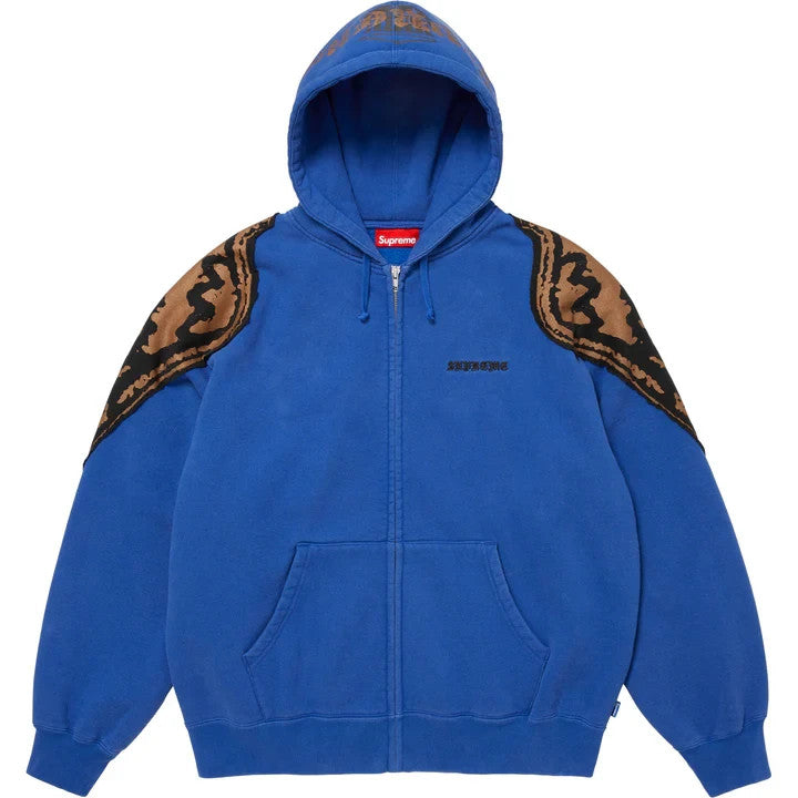 Supreme Wings Zip Up Hooded Sweatshirt Royal