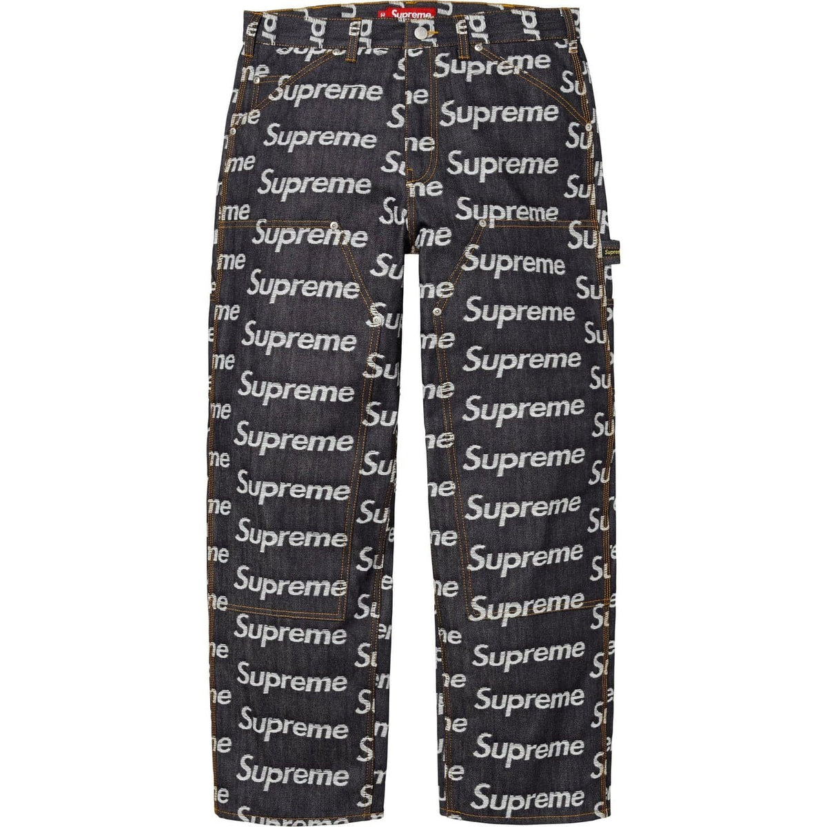 Supreme Jacquard Logos Double Knee Denim Painter Jean Indigo