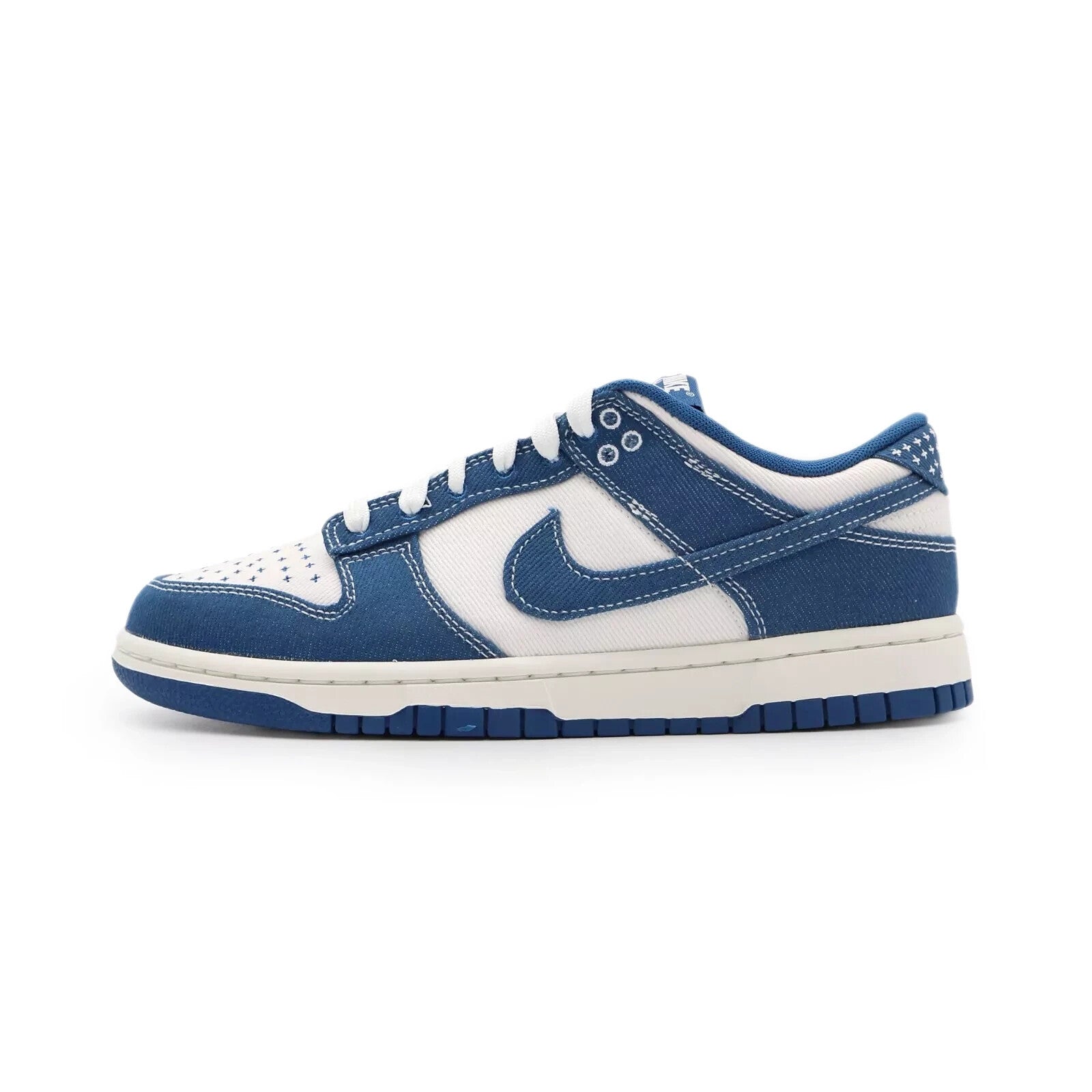 DV0834-101 Nike Dunk Low Summit White Industrial Blue Denim Sashiko (Men's)