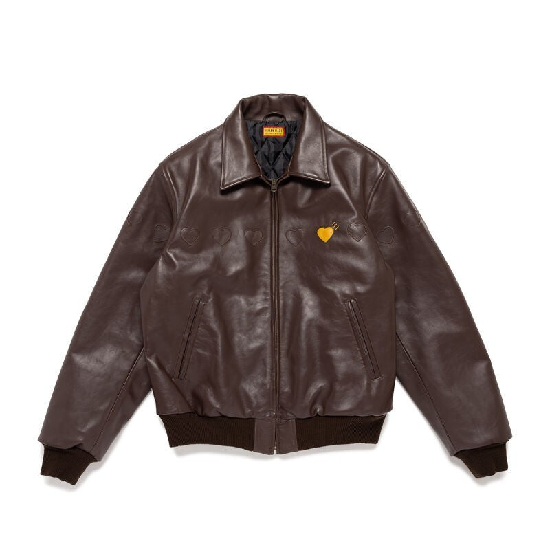 HUMAN MADE Leather Jacket Brown