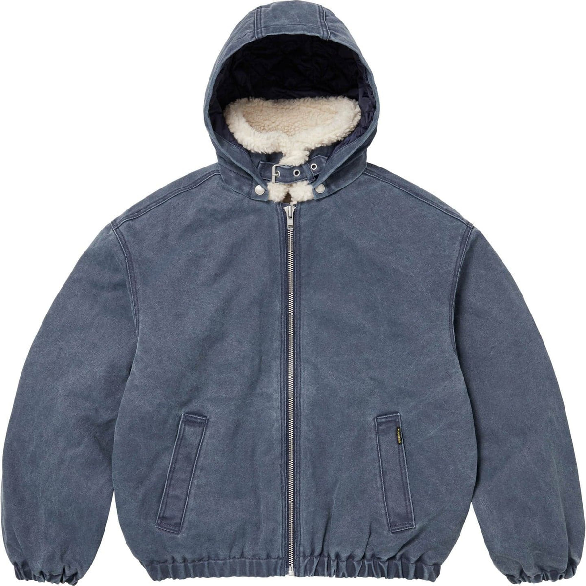 Supreme Faux Shearling Lined Bomber Jacket Navy