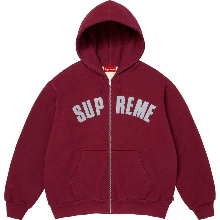 Supreme Arc Thermal Lined Zip Up Hooded Sweatshirt Cardinal