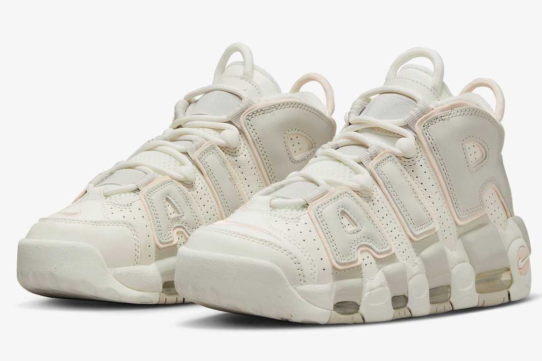 DV1137-101 Nike WMNS Air More Uptempo "Sail and Light Bone"