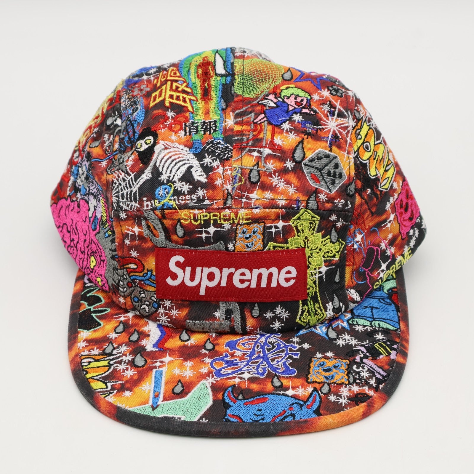 Supreme AOI Embroidered Camp Cap Flames