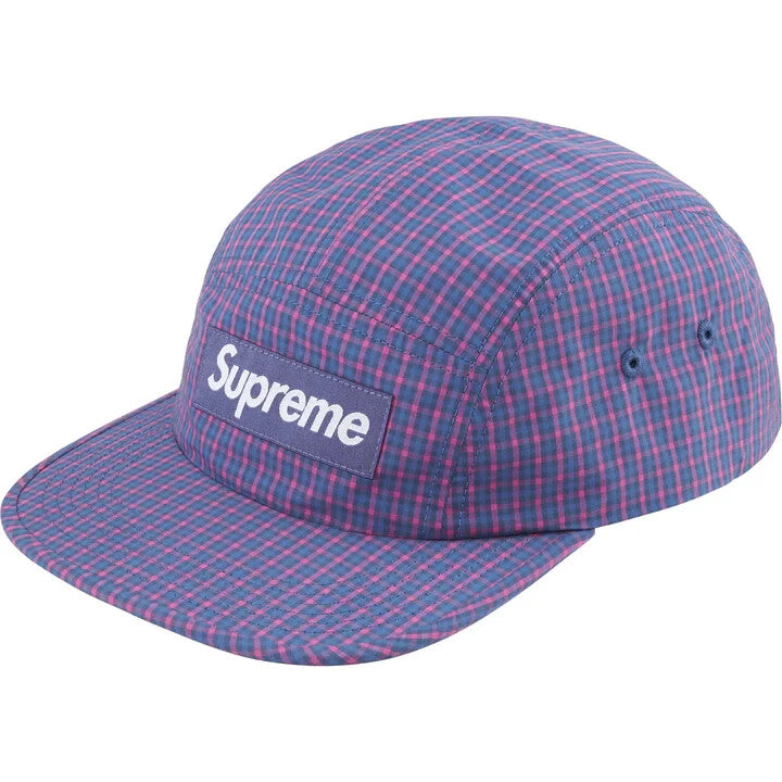 Supreme Cordura Plaid Camp Cap Purple