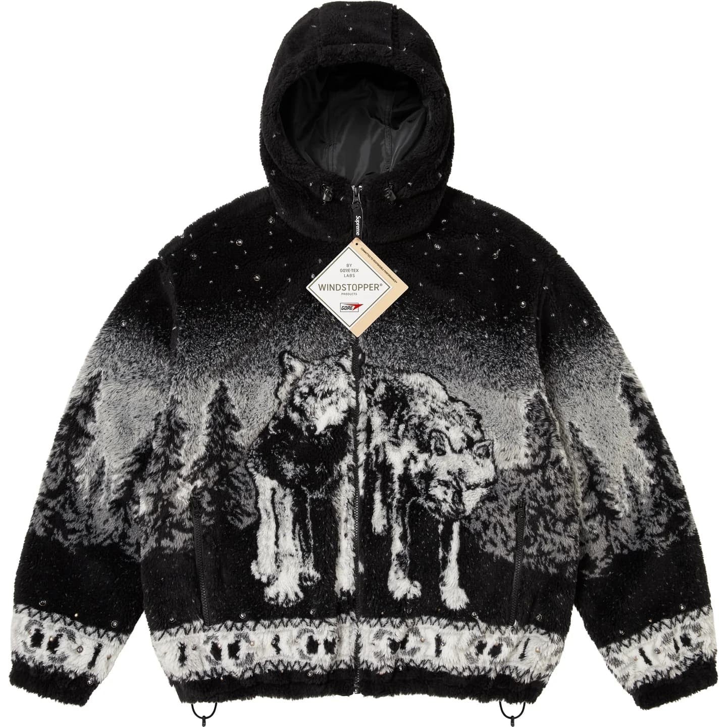 Supreme B.B. Simon Reversible Hooded Fleece Jacket Black