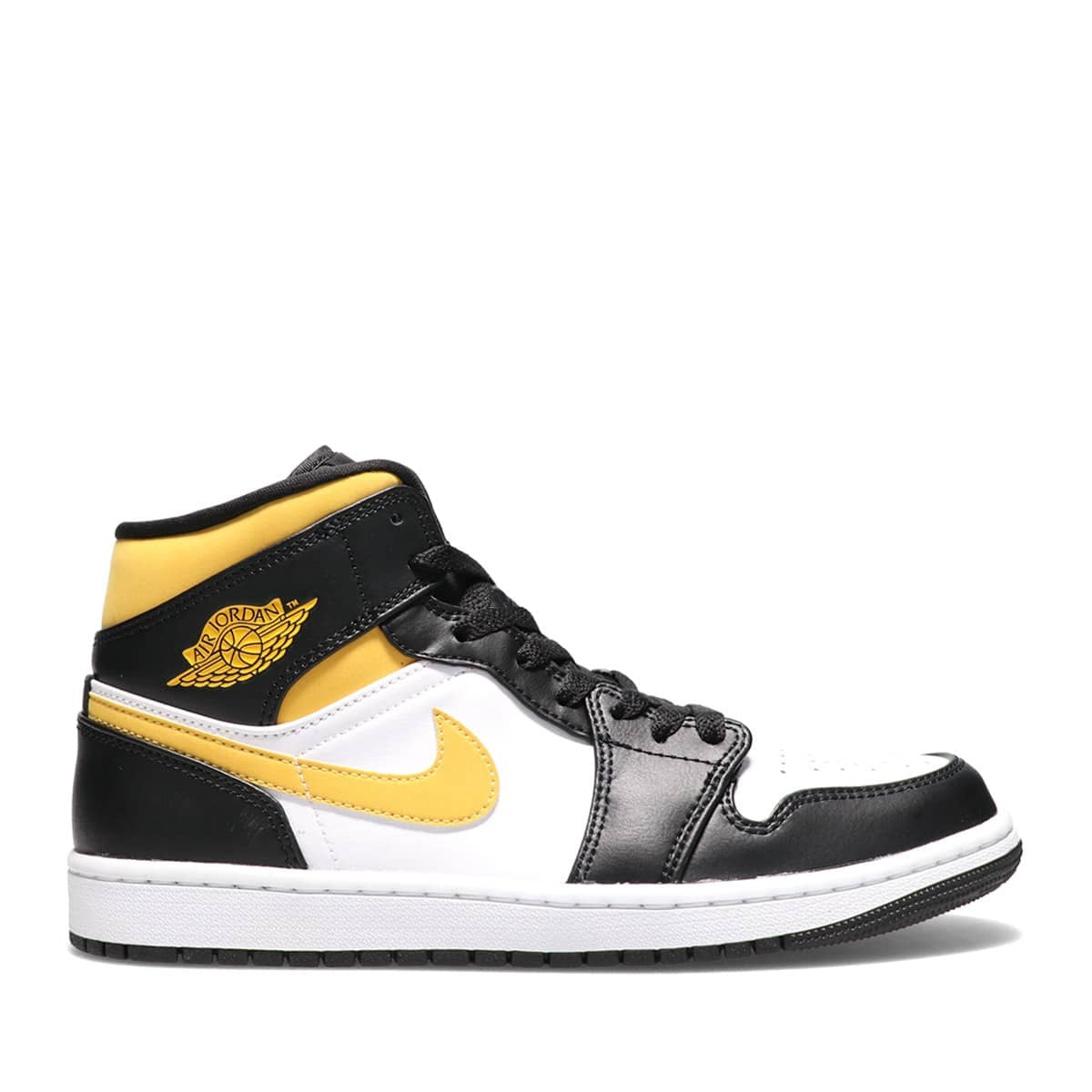 554724-177 Nike Air Jordan 1 Mid WhitePollen-Black (Men's)