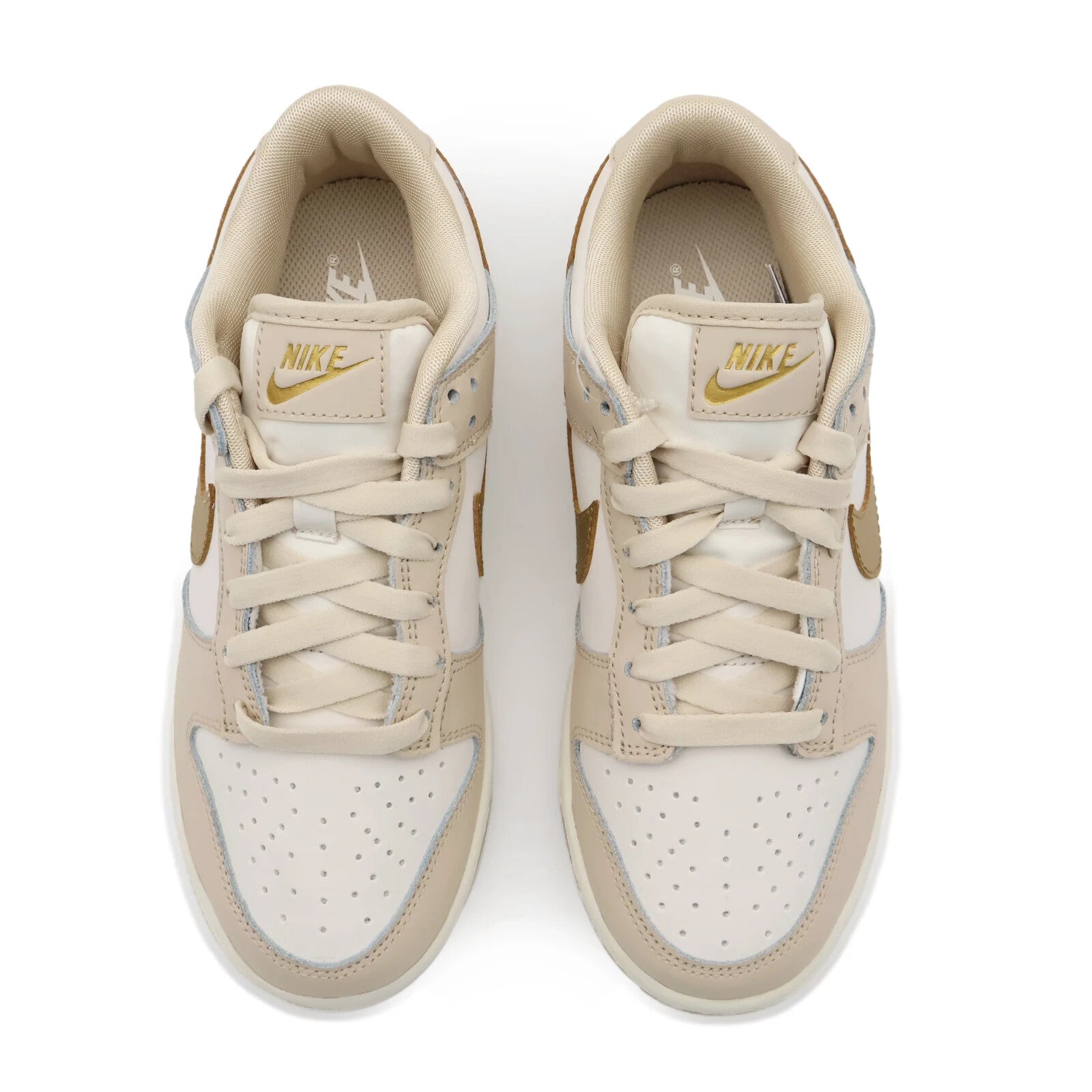 DX5930-001 Nike Dunk Low Phantom Metallic Gold Swoosh Sail Sanddrift (Women's)