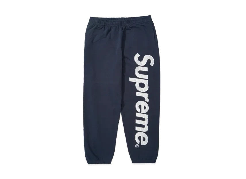 Supreme Satin Applique Sweatpant (26SS) "Navy"