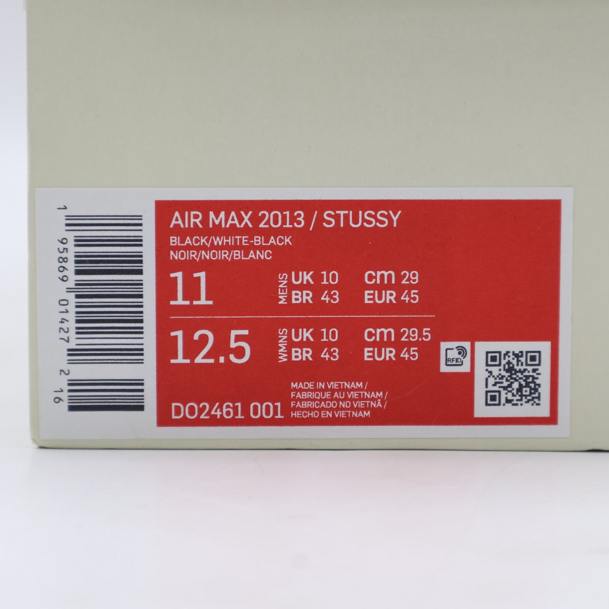 DO2461-001 Stussy Nike Air Max 2013 Black (Men's)