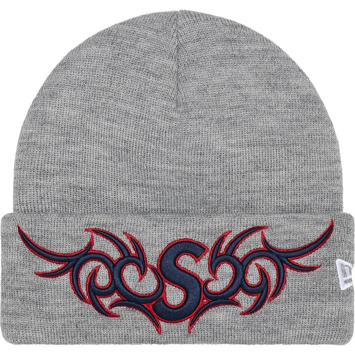 Supreme New Era Tribal S Logo Beanie Heather Grey