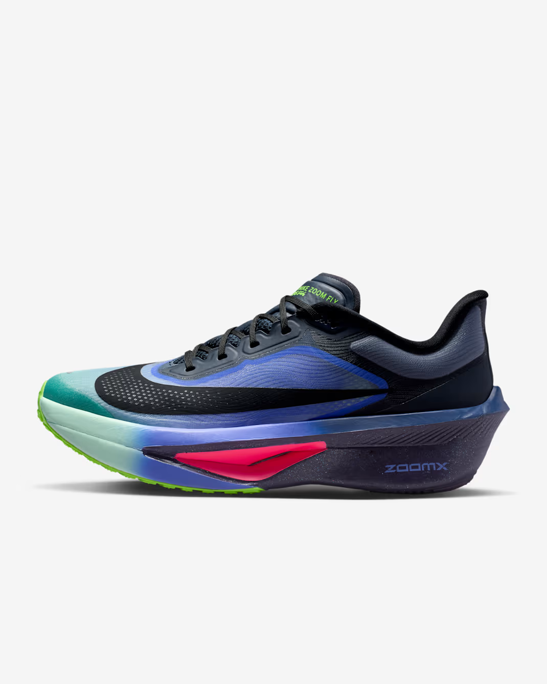 IO9572-400 Nike Zoom Fly 6 Dark Obsidian Racer Blue Emerald Rise Black (Menâs)