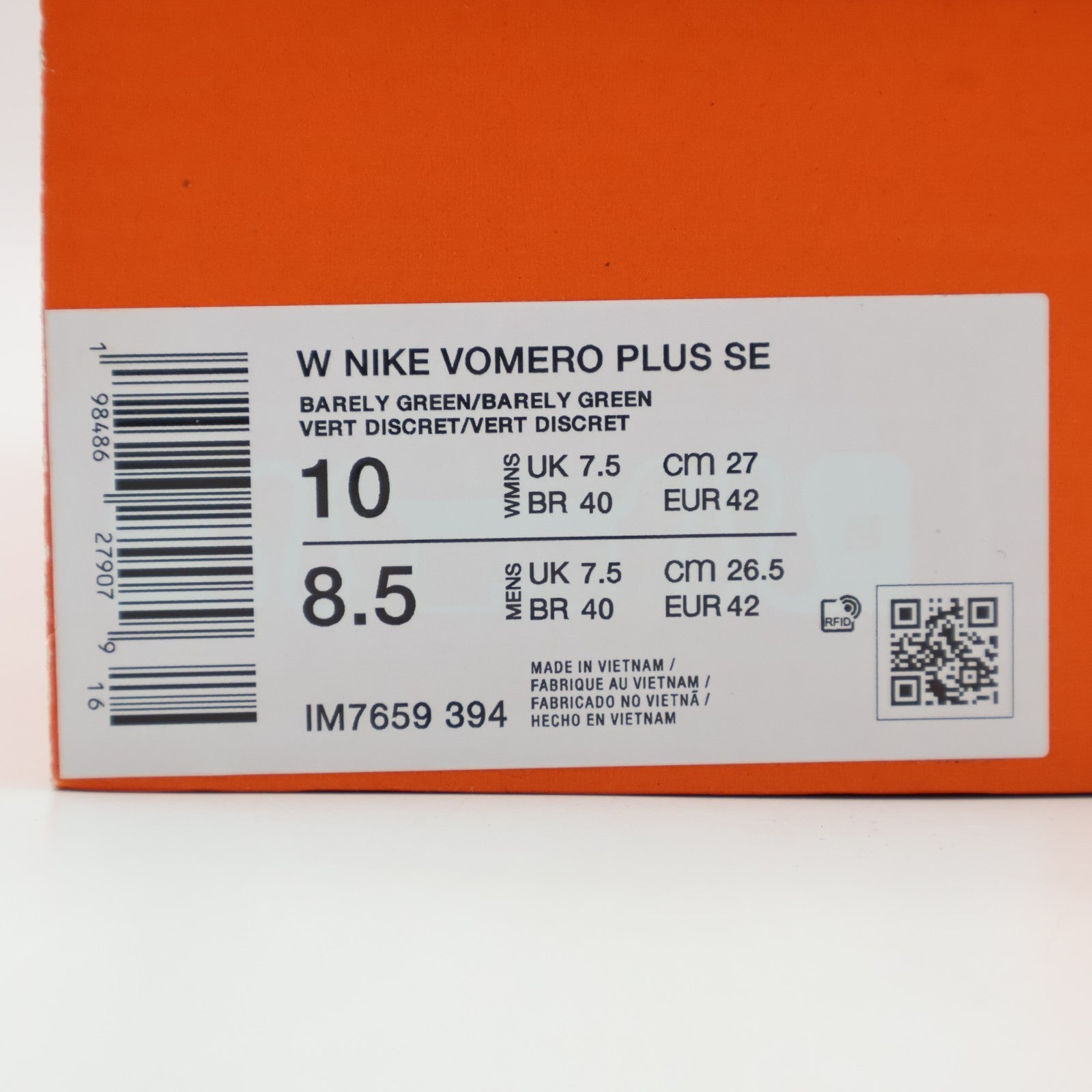 IM7659-394 Nike Vomero Plus SE Barely Green Sequoia Light Silver (Women's)