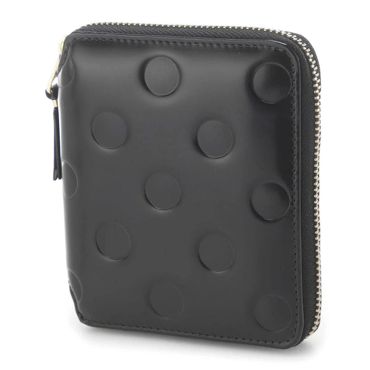 COMME des GARCONS Wallet Polka Dot Embossed Bifold Wallet with Coin Purse Black